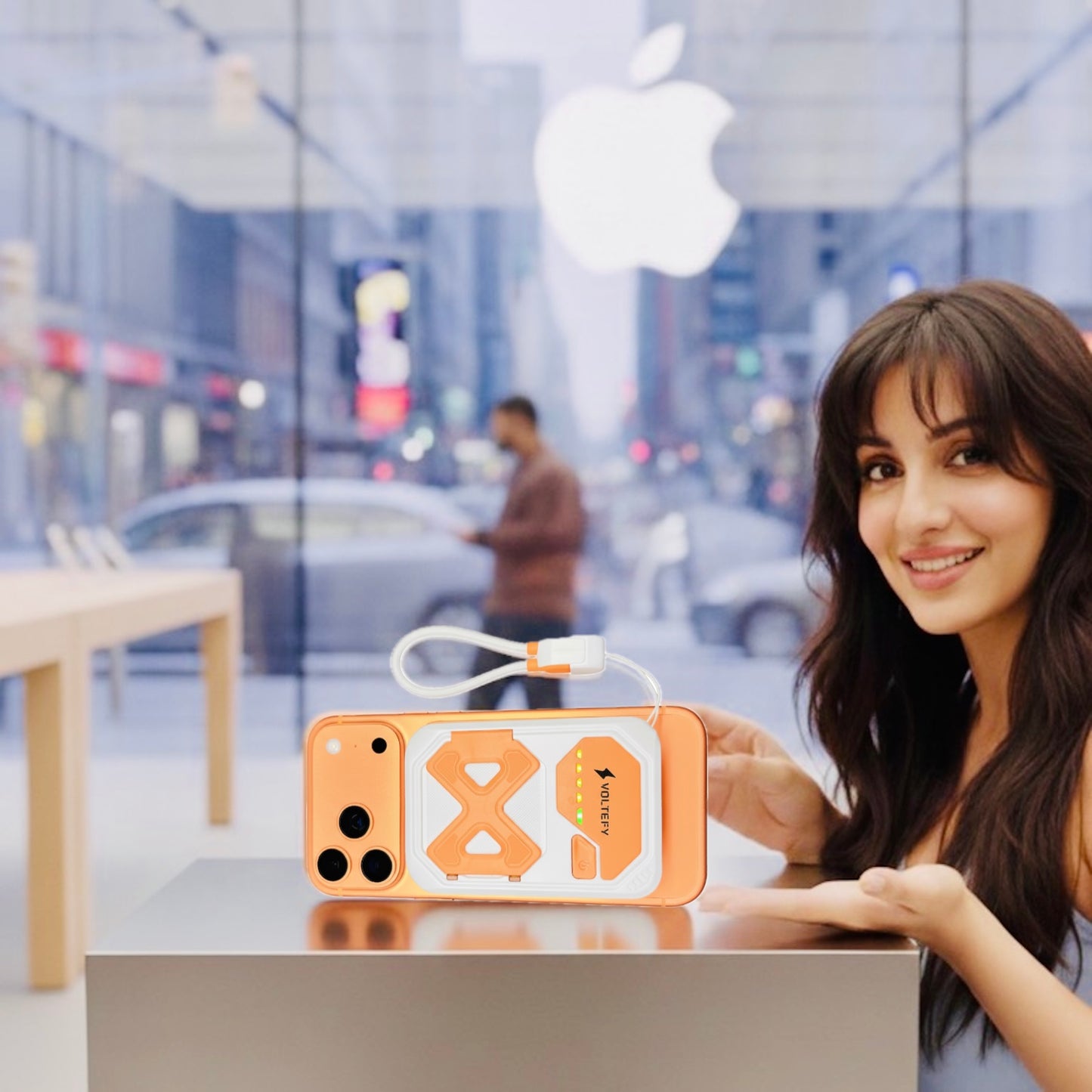 VOLTEFY 5-in-1 Magnetic Power Bank, 10,000 mAh , Voltefy Power Bank with meg safe charging